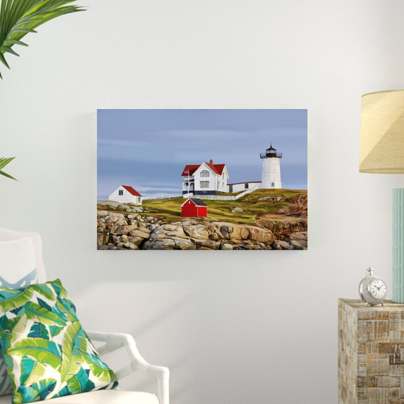Nubble House II par Emily Kalina - peinture sur toile tendue, H 24 po x l 36 po