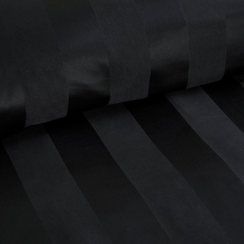 So Soft Satin Stripe Duvet Cover Set, Double, Black
