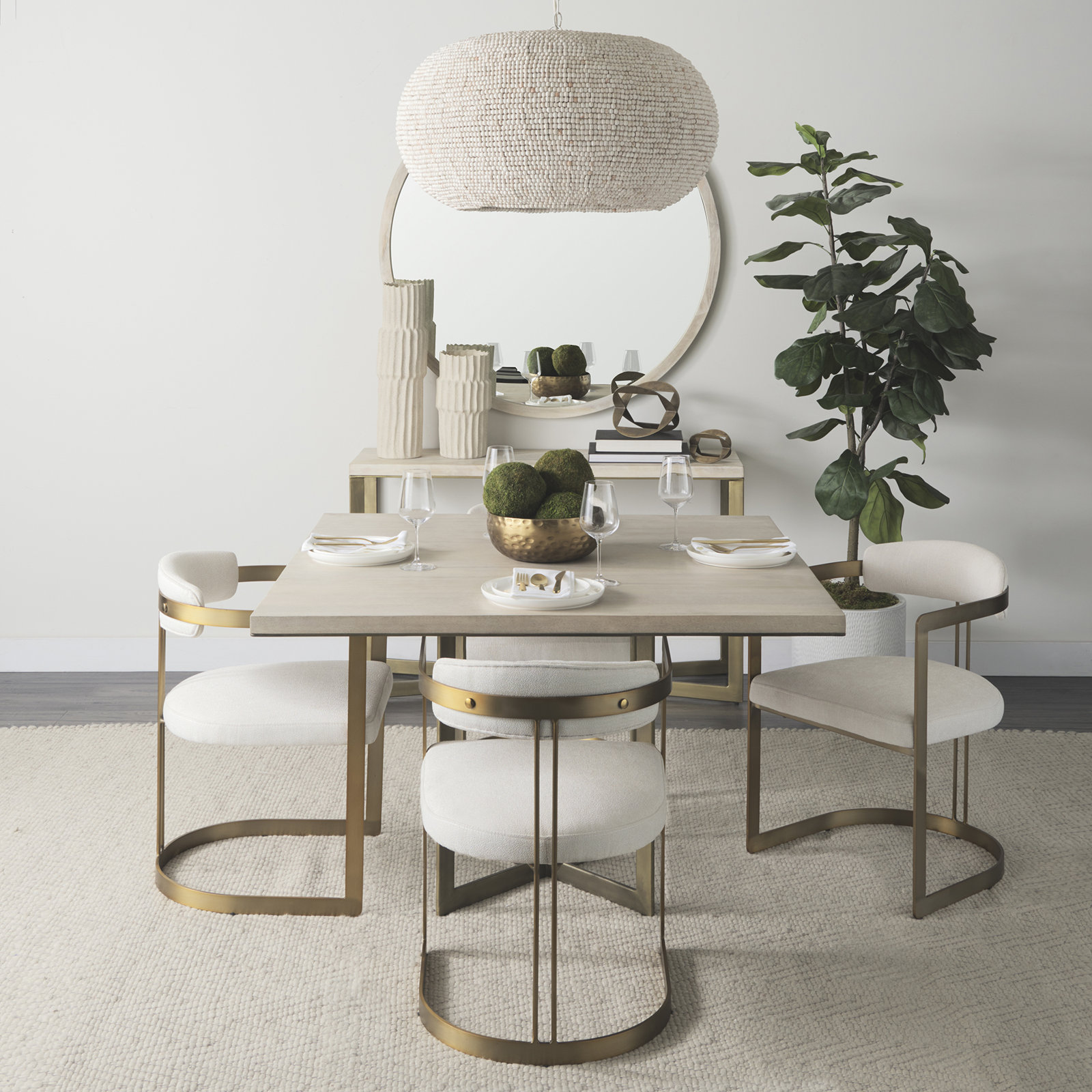 Bradley Linen Dining Armchair, Cream, Gold