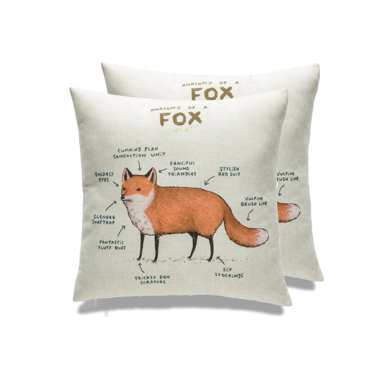 Animal Print Linen Throw Pillow, Feather