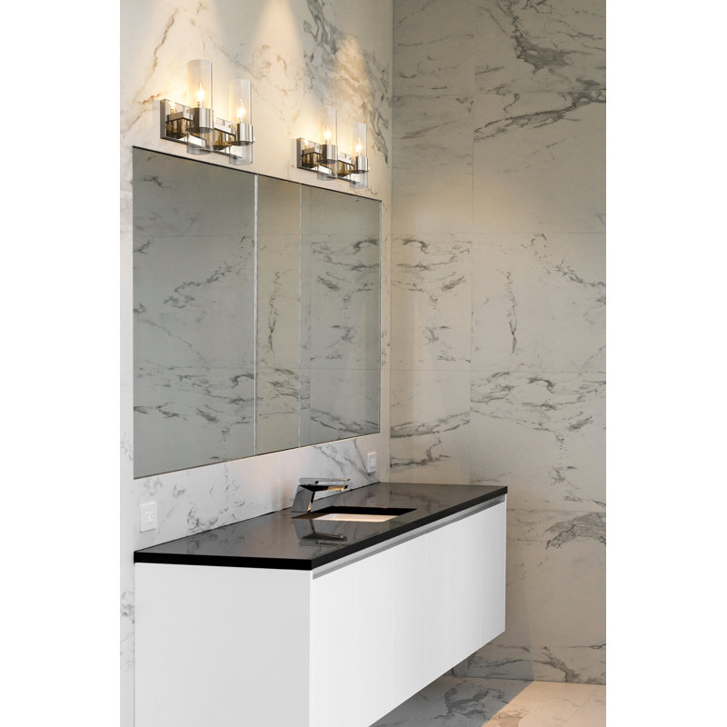 Meuble-lavabo 2 lumières Lawson, Nickel poli