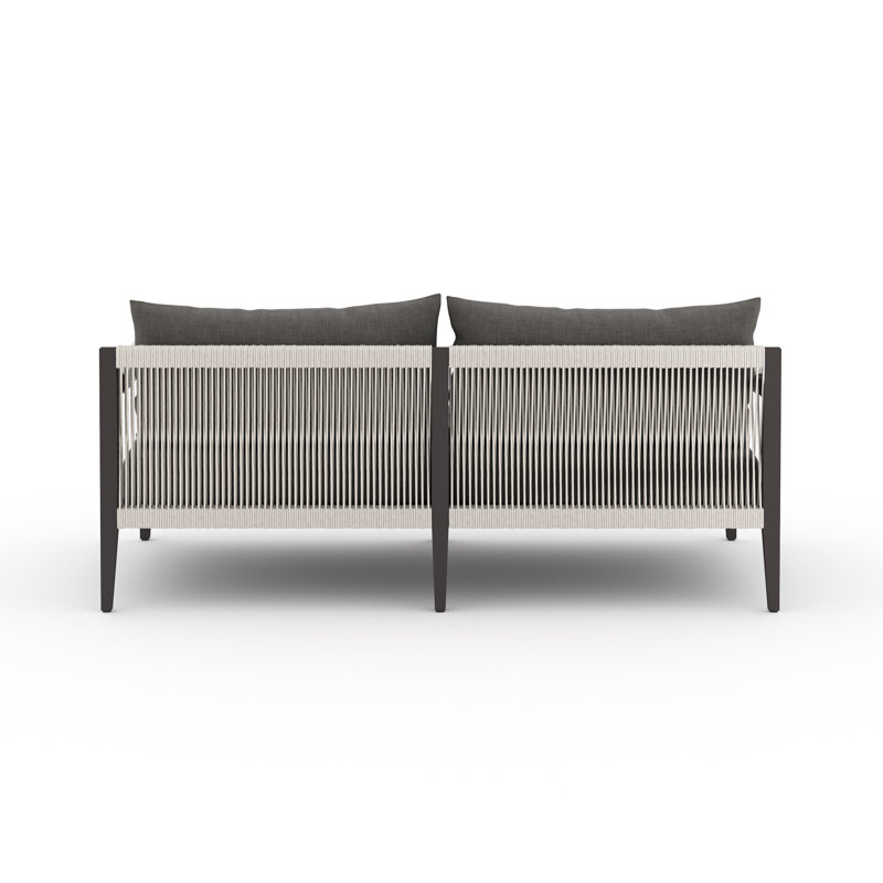 Solano Outdoor Loveseat with Cushions, Charcoal
