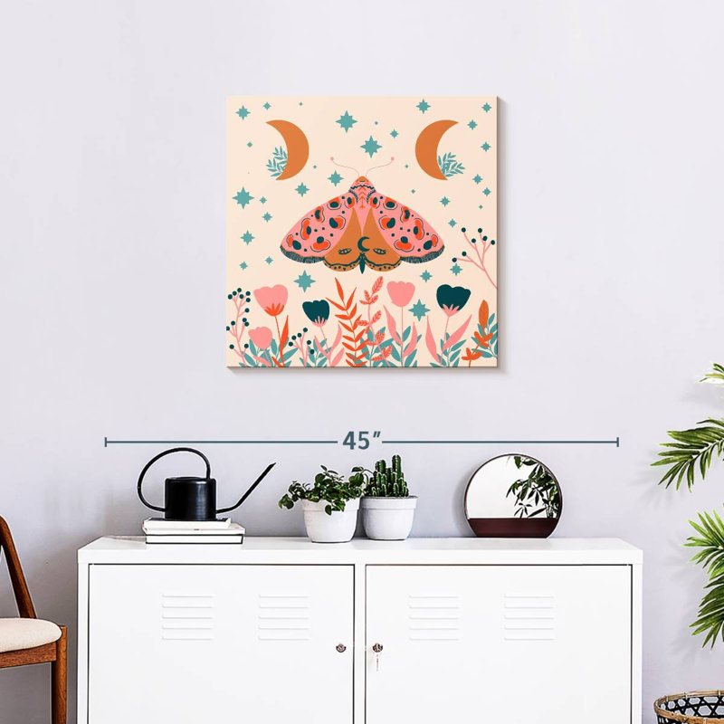 Brampt Moon And Moth, 24" H x 24" W