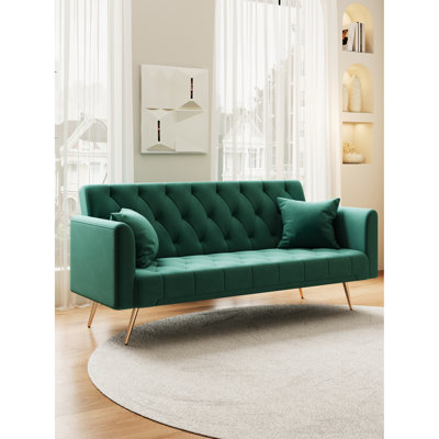 71 Inch Convertible , Velvet, Ideal For Small Apartments, Adjustable Posture Velvet Suits Living Rooms, Can Be Folded Into Bed, Strong
