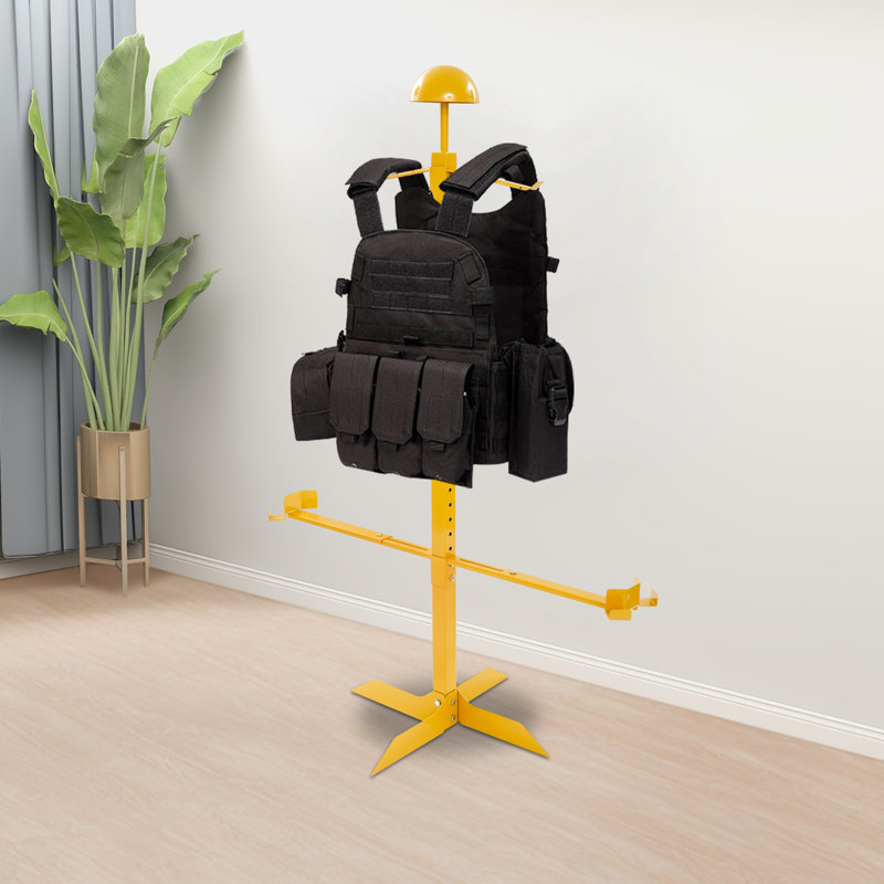 Helmet Vest Belt Display Rack, Gold