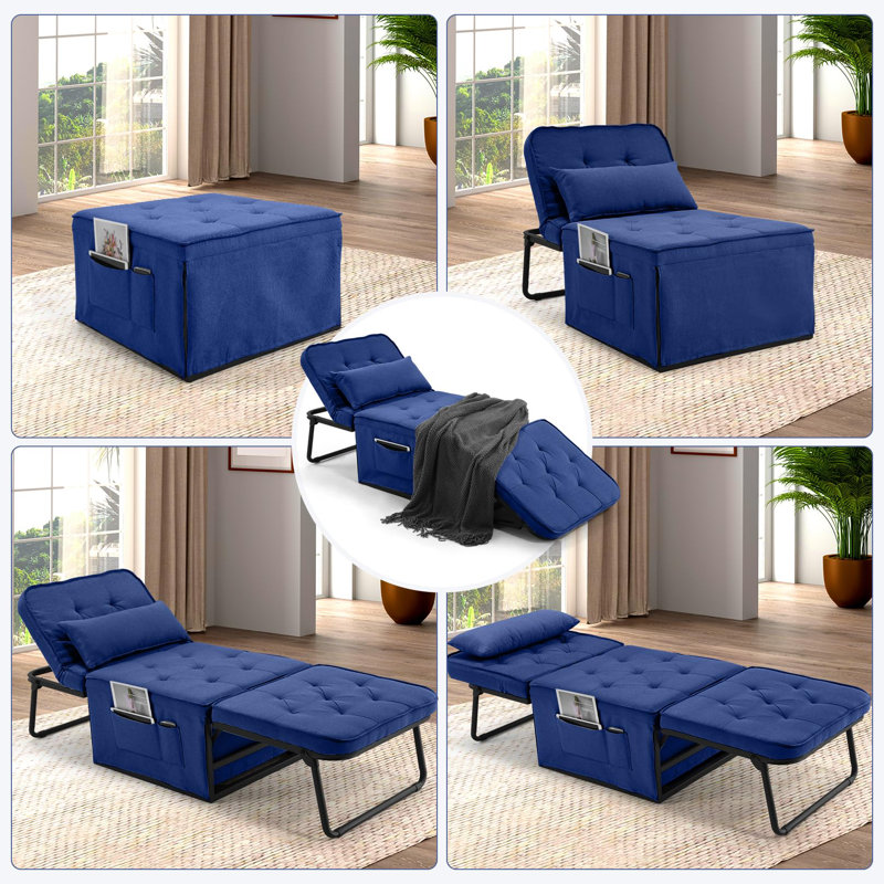 4 In 1 Multi-Function Sleeper Sofa, Blue