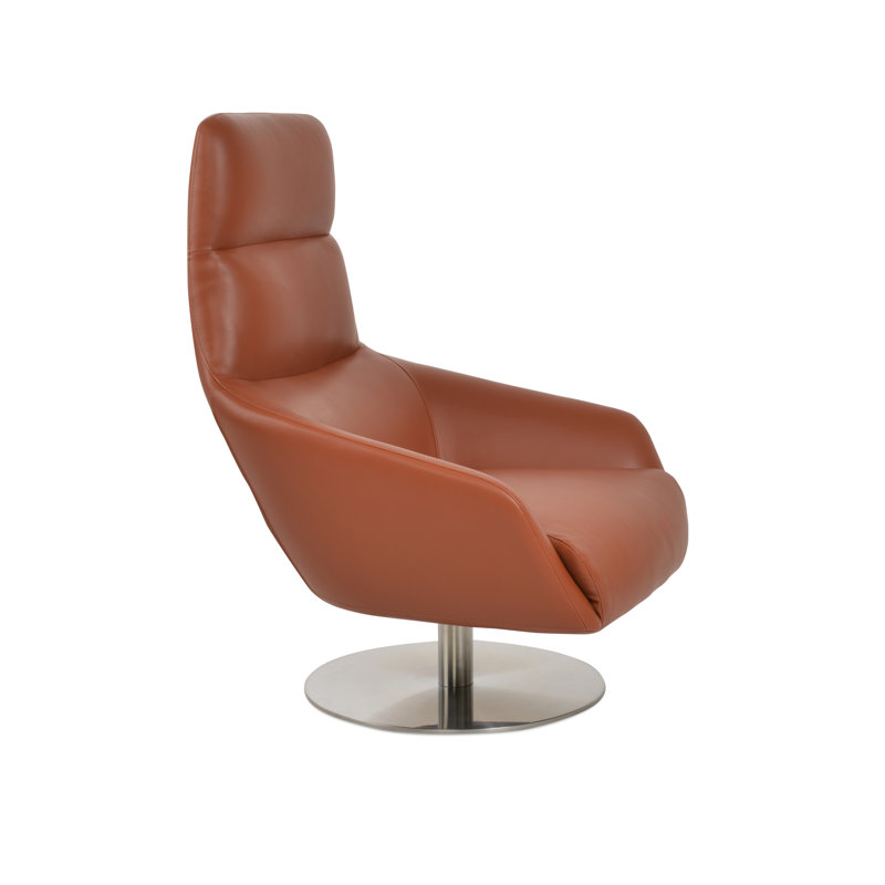 Fauteuil rotatif, Similicuir cannelle