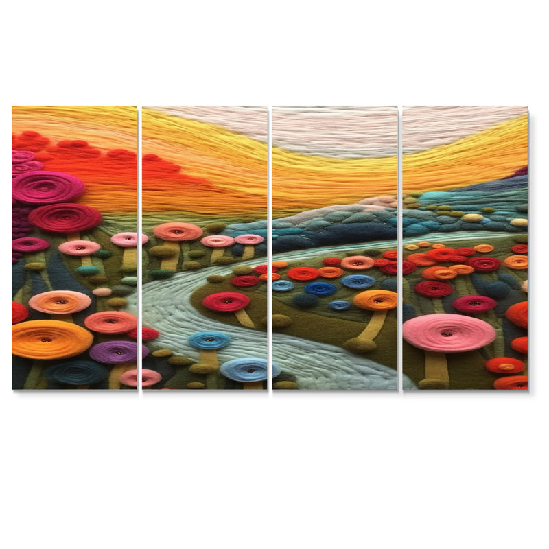4 pièces d'art mural Quilt, H 32 po x l 64 po