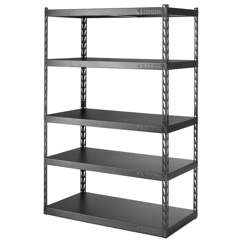 Hammered Granite 48" Wide 5-Shelf Laminate Storage Rack