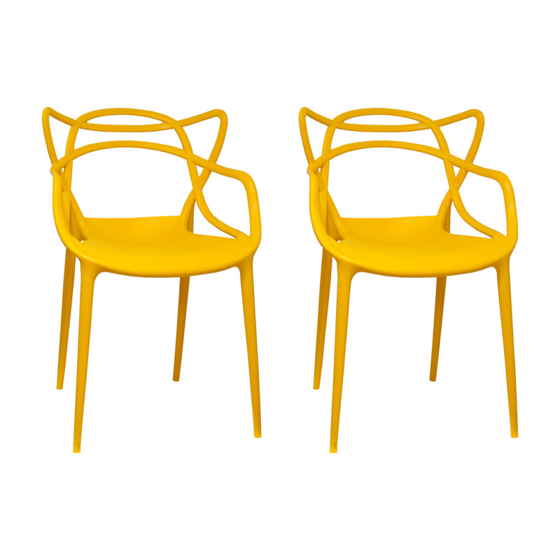 Ensemble de 2 chaises d'appoint Modern, Jaune