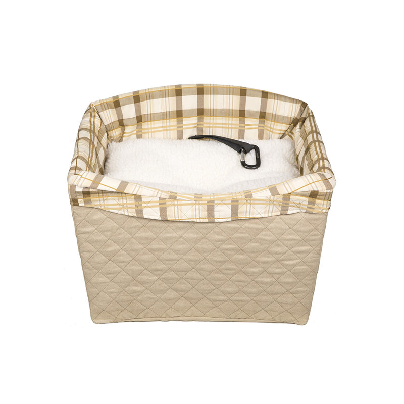 Small Brown Quilted Soft Sided Dog Carrier