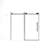 Frameless shower door 56-60 "W x 60" H, 1/4 "(6 mm) Clear Tempered Glass, Explosion Proof Film, Stainless Steel Handle, Matte Black