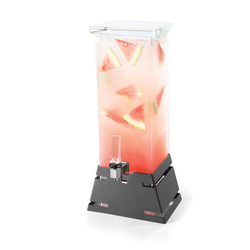 Carré 128 oz Distributeur de boissons, Noir, H 23,5 po x l 7,5 po x P 10,5 po