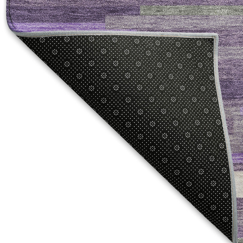 Tapis mauve de qualité supérieure lavable à la machine Prisco, Rectangle 10 pi x 14 pi