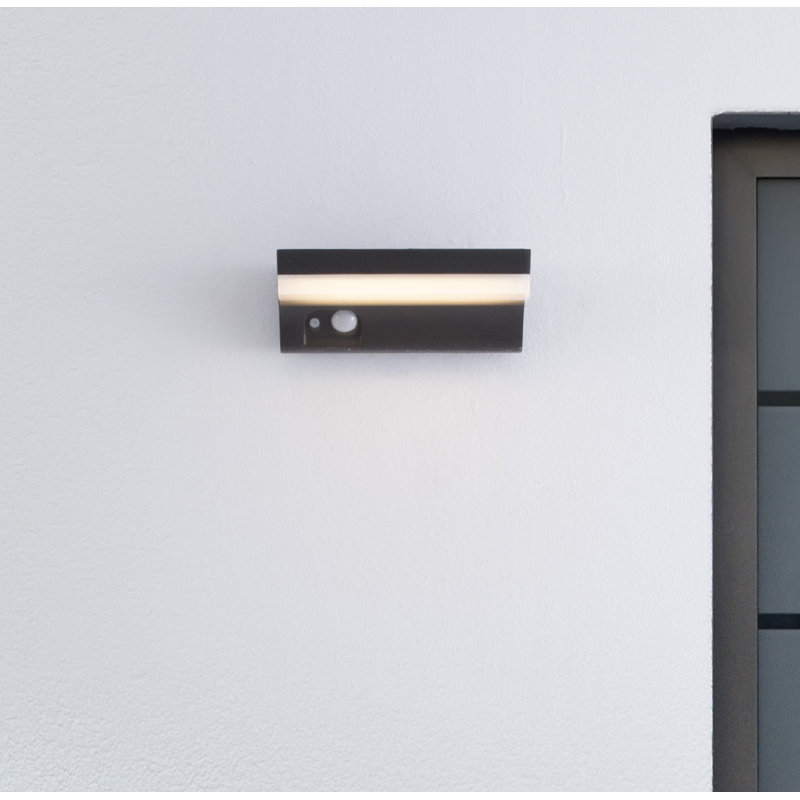 Anthracite Solar Powered Integrated LED Outdoor Armed Sconce