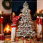 Arbre de Noël artificiel givré 7,5 pi