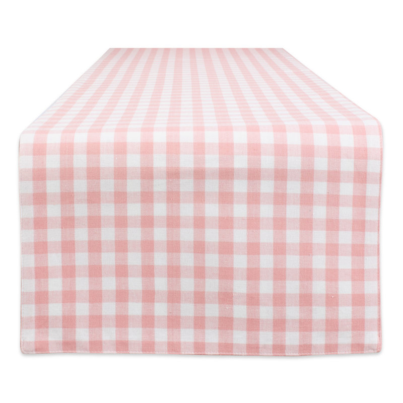 Fairley Reversible Table Runner, 72" x 14", Pink/White