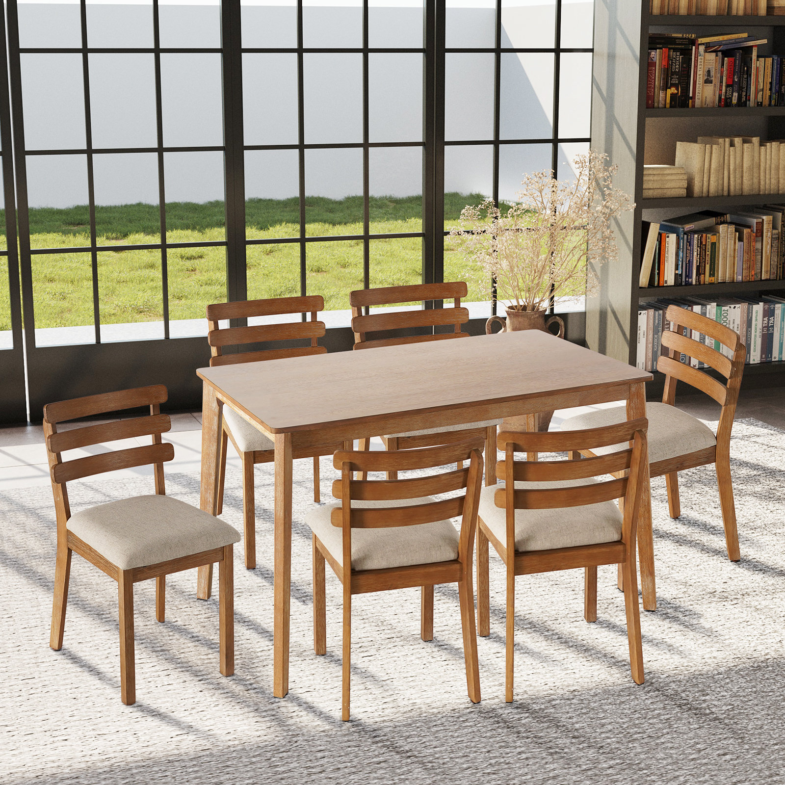 Lark Manor Dejhana Piece Solid Wood Dining Set Wayfair Canada