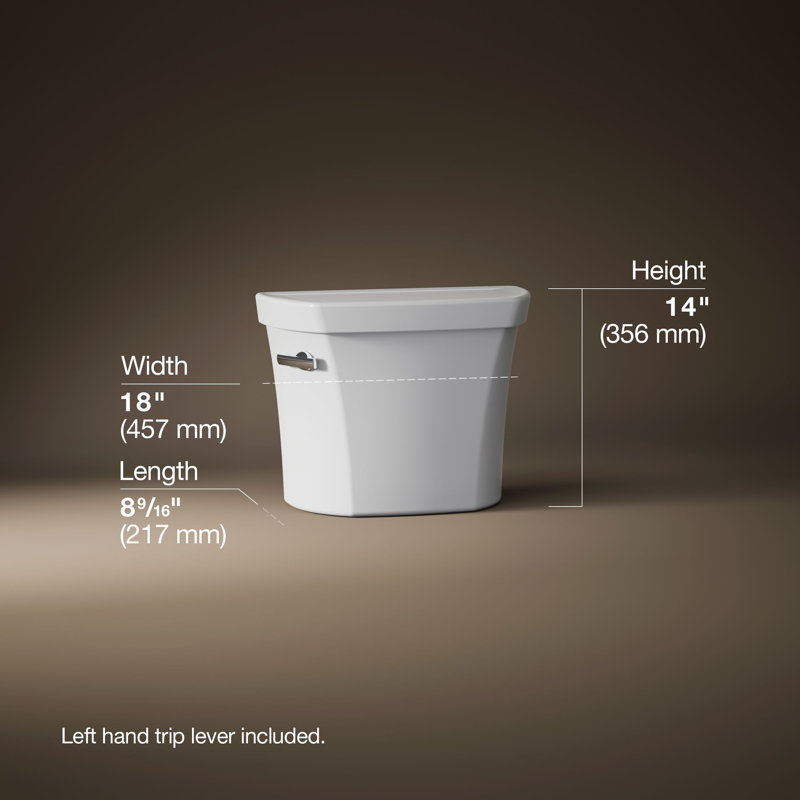 Highlinetoilet Tank, 1.0 Gpf, White/Oil Rubbed Bronze