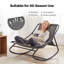 Chaise berçante de patio avec coussin en métal noir-1876326561