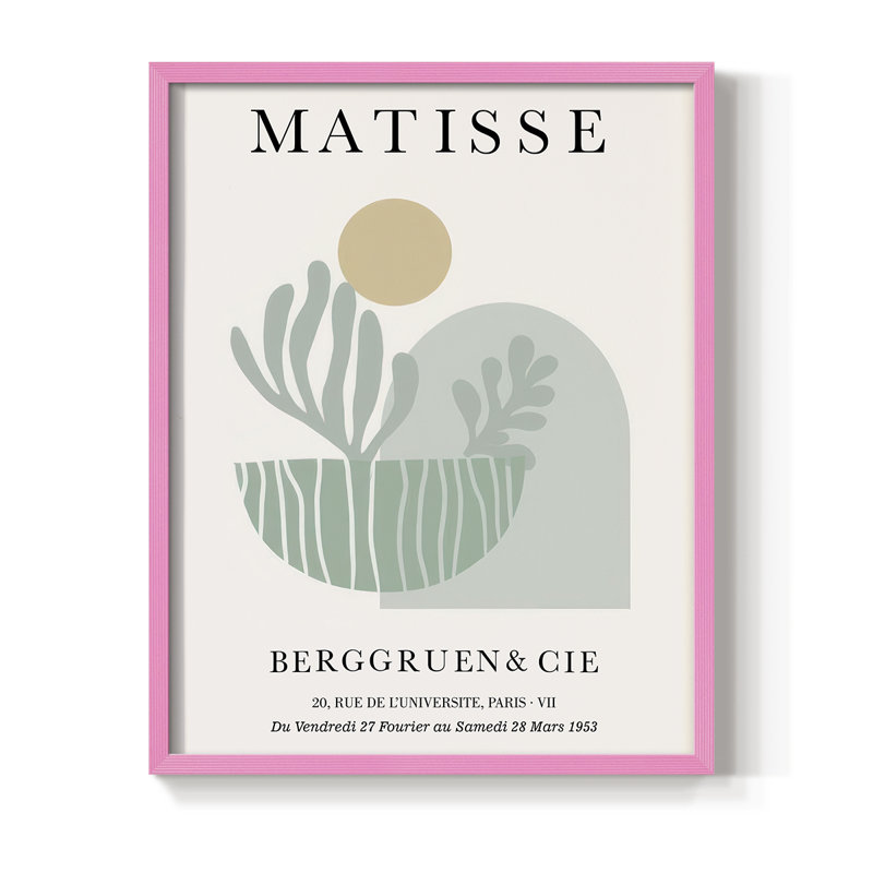 Matisse CL XXXII, reproduction encadrée - bois massif, Rose, H 10 po x l 8 po