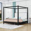 Canopy Bed with Upholstered Headboard-204673554-204673553