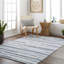 Tapis abstrait en polyester tissé à la machine en gris / ardoise / ivoire-2026378884