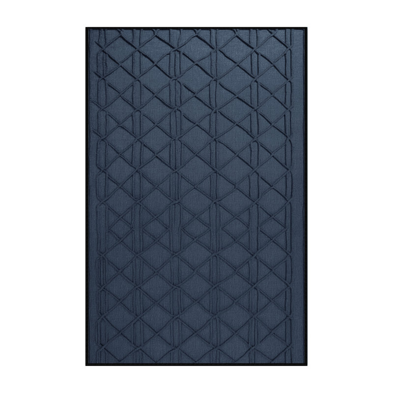 Tapis gris en treillis lavable à la machine, Rectangulaire 3 pi x 5 pi