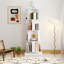 Bibliothèque rotative à 4 niveaux, bibliothèque rotative empilable à 360 °, support de rangement sur pied pour le bureau de la chambre à coucher, blanc
