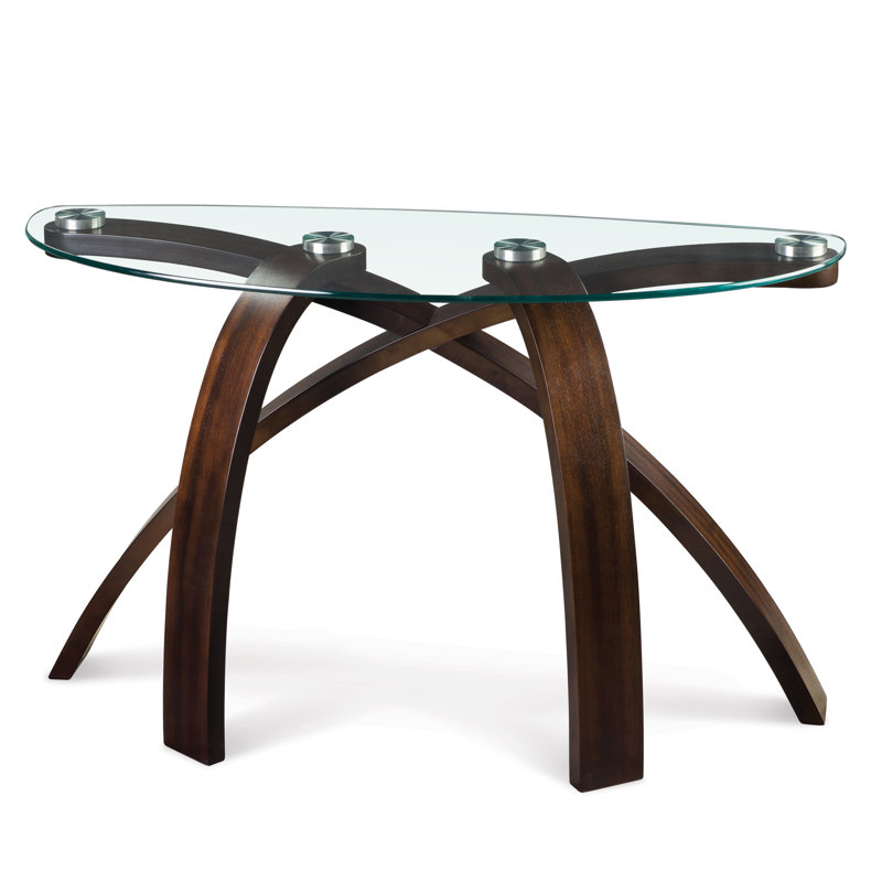 Comeaux 46'' Glass Top Console Table