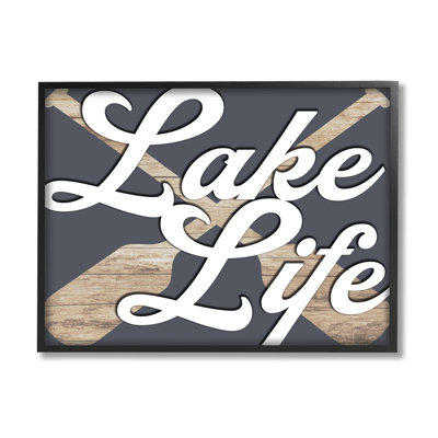 «Lake Life Crossed Boating Oars» par Lil 'Rue - cadre flottant, impression sur bois