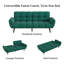 Modern 76.7 in. Flared Arm Linen Rectangle Convertible Sofa-689279912