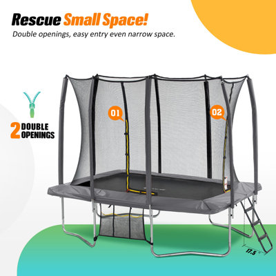 Exacme 12' Rectangle Backyard Trampoline with Safety Enclosure ...