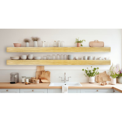 Emerald Lee 2 Piece Oak Floating Shelf