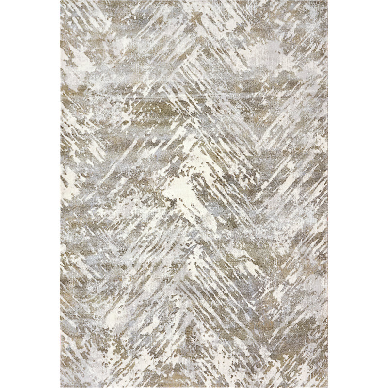 Tapis crème / gris Romine, Rectangle 7 pi 10 po x 10 pi 10 po
