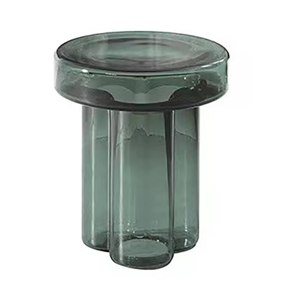 Kober Glass Pedestal End Table by Ivy Bronx