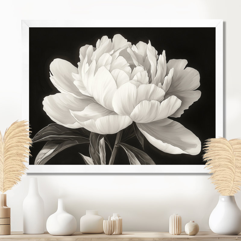 Innessa - Floral Oversized Canvas Prints, Single Picture Framed Print, 30" H x 40" W, White
