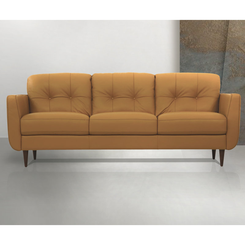 Ileana 37'' Upholstered Sofa, Camel Leather
