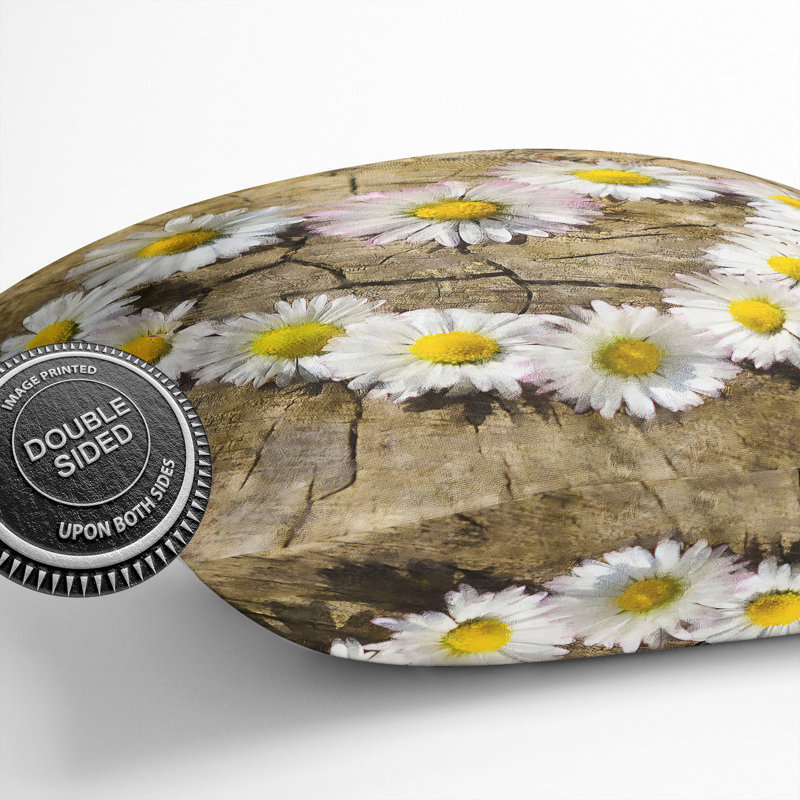 Daisy Heart Chain Painting Square Throw Cushion, 40cm H x 40cm W x 15cm D
