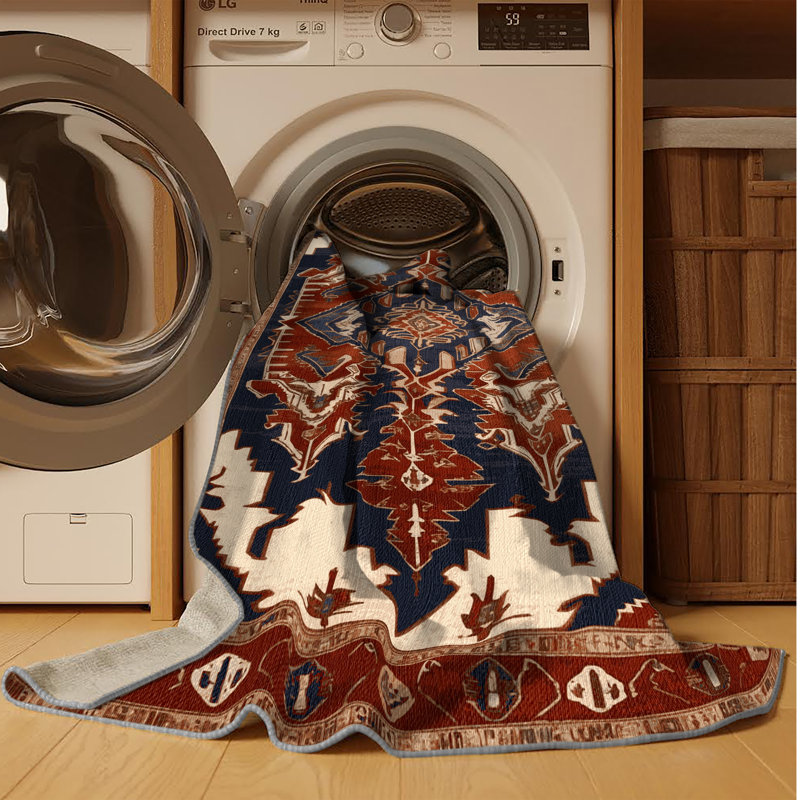 Machine Washable Persian Brown Area Rug, Square 6'