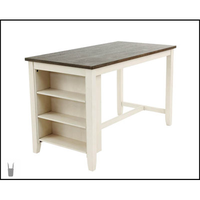 Table de salle à manger à hauteur de comptoir moderne 5 pièces avec tablettes de rangement, chaises hautes et tabourets