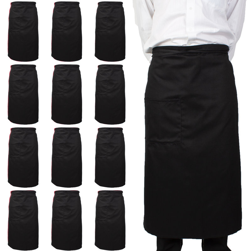 Solid Color Bistro Apron, Black