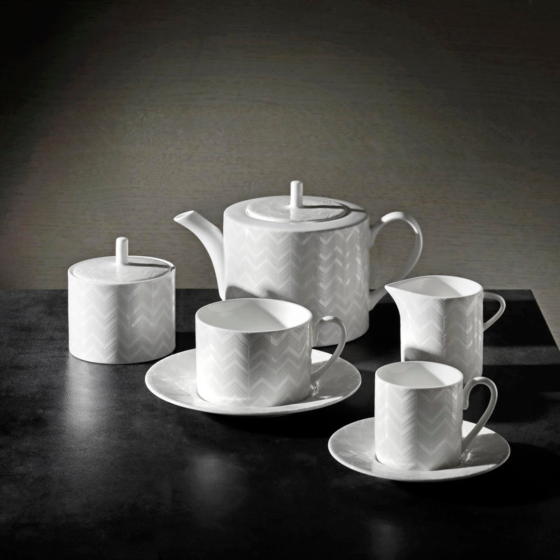 Tasse à café et soucoupe Missoni Zig Zag blanc Diam. 2,3 po, H 2,5 po, capuchon 4 oz, soucoupe Diam. 4,75 po