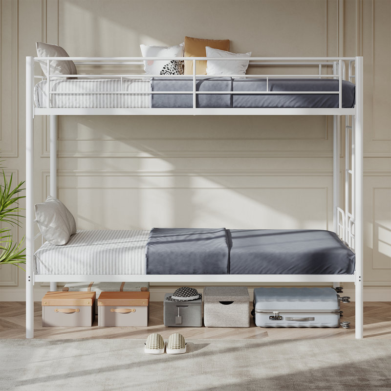 Alisiana Kids Twin Over Twin Bunk Bed, White