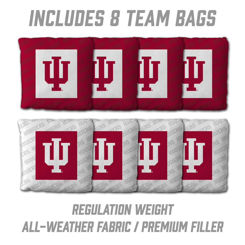 YouTheFan NCAA Professional Wood 2'x3' Cornhole Board w/ Logo Bags, Indiana Hoosiers