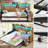 Daybed with Pop Up Trundle, Farmhouse Wooden Full Size Daybed Frame with 3 Storage Drawers and Shelves, Full Daybed with Charging Station and LED Lights for Bedroom, Guest Room-1129626400-1124053276