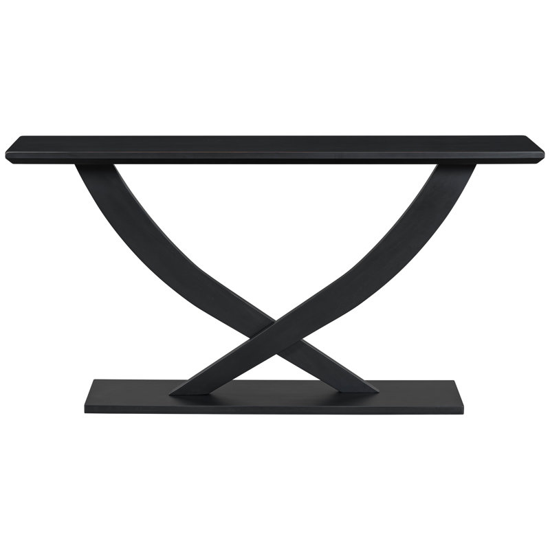 Console rustique avec pieds croisés, Noir