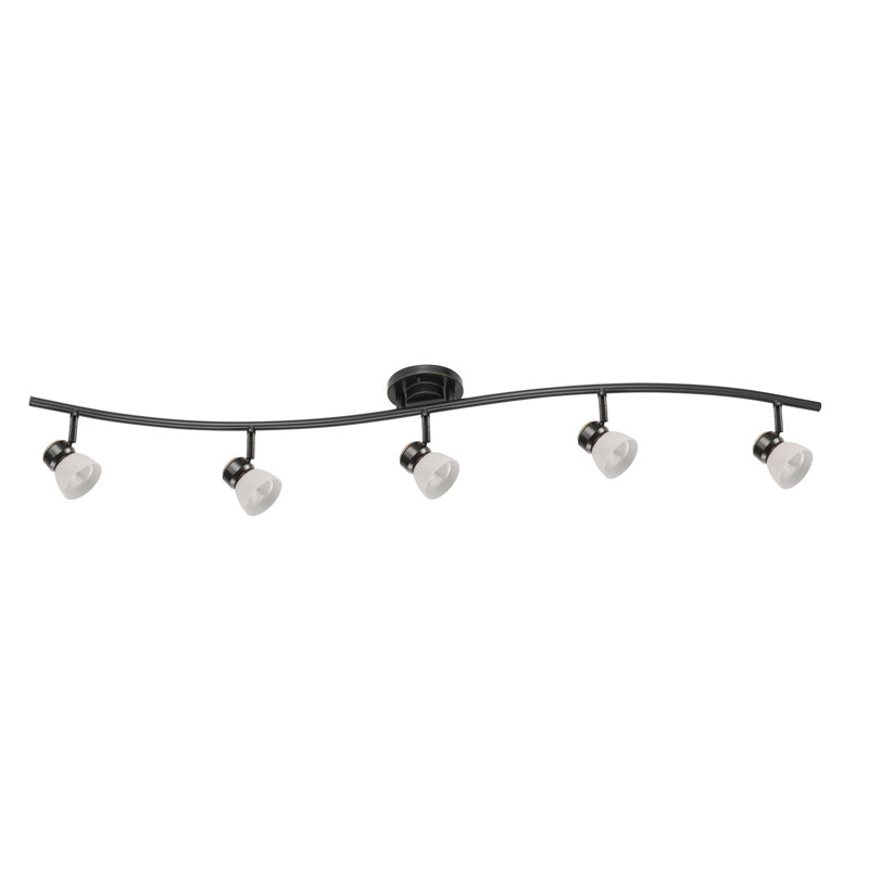 Ensemble d'éclairage sur rail 5 lumières 5 lumières R8000-5l-dbclb, Blanc givré, Noir