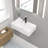 21" x 12" White Ceramic Rectangular Wall Mount Bathroom Sink, Floating Sink with Single Faucet Hole & Overflow, 1.75" Drain, 5" Height, for Compact Bathrooms