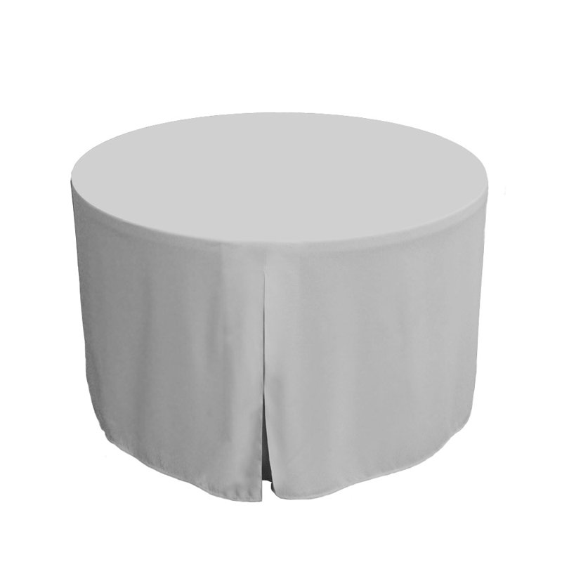 Tablevogue Round Table Cover, Silver, 48" L x 48" W